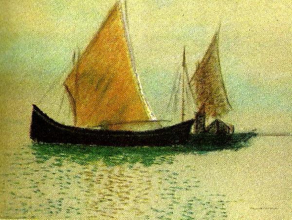 Odilon Redon segelbatar i venedig France oil painting art